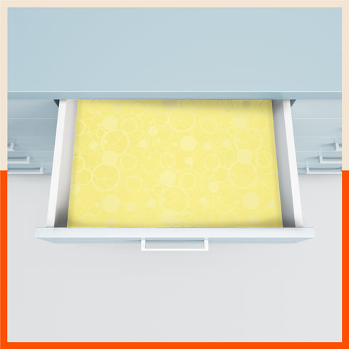 VIDA Multipurpose Circles Texture Fridge Mats |Yellow & Teal Combo (45 cm X 30 cm 425 GSM)